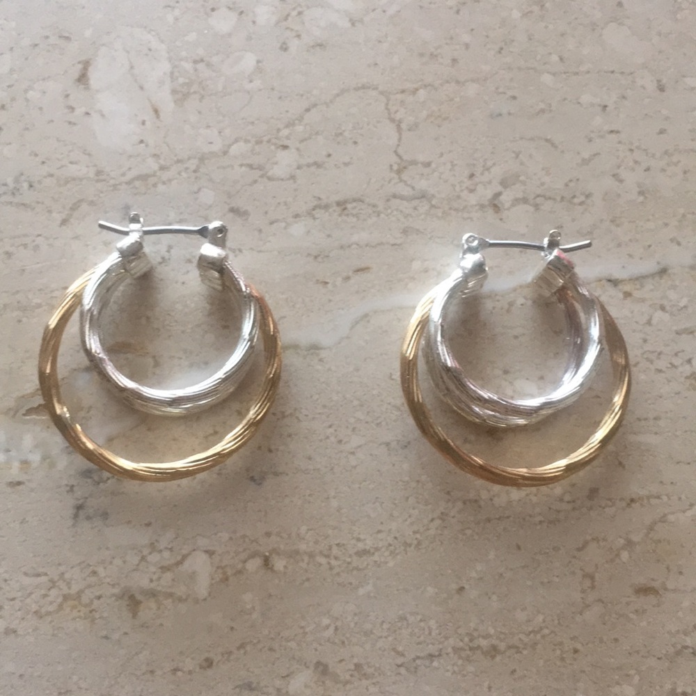 Gold and silver earrings